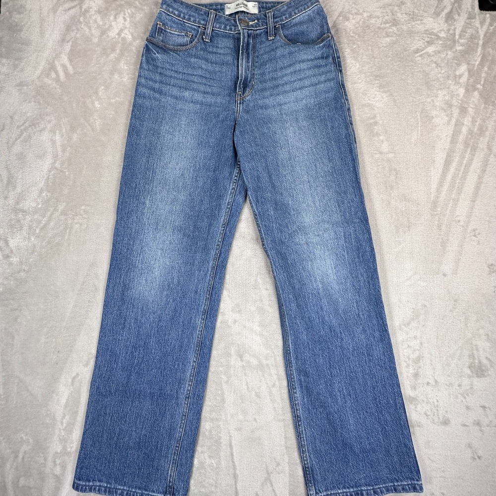 Hollister Straight Jeans Womens Size 26 Blue Denim Ultra High Rise Dad Pants